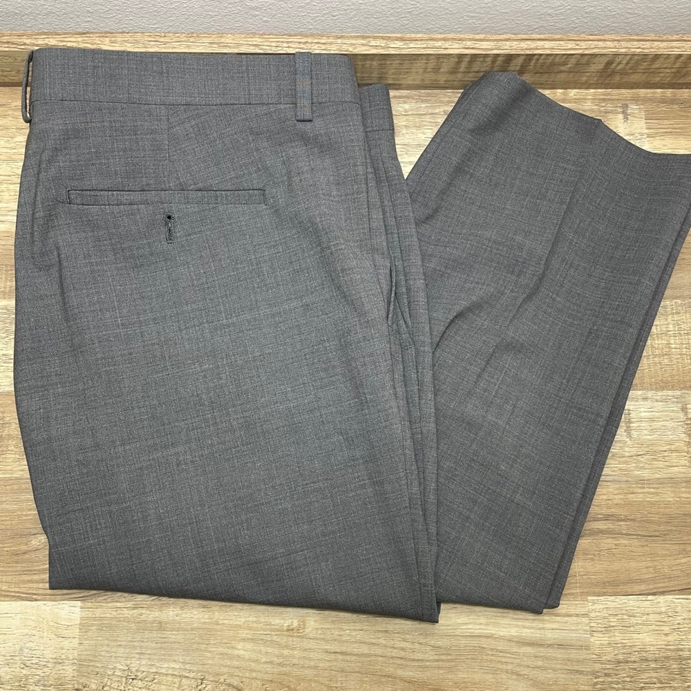 Theory Marlo Virgin Wool Stretch Dress‎ Trouser Pants Mens 40 Charcoal Grey 34"